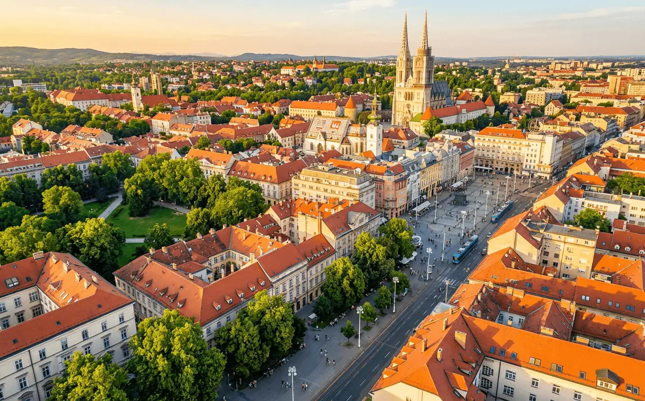Panorama Zagreba s katedralom