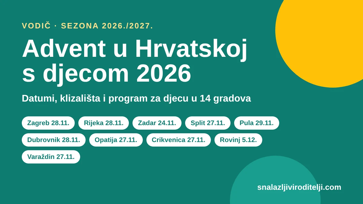 Advent u Hrvatskoj s djecom 2026 vodič po gradovima